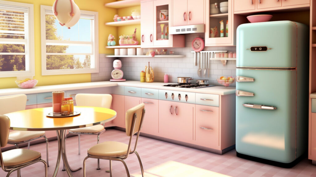 Retro kitchen design inspired by the pastel perfection of the 1950s