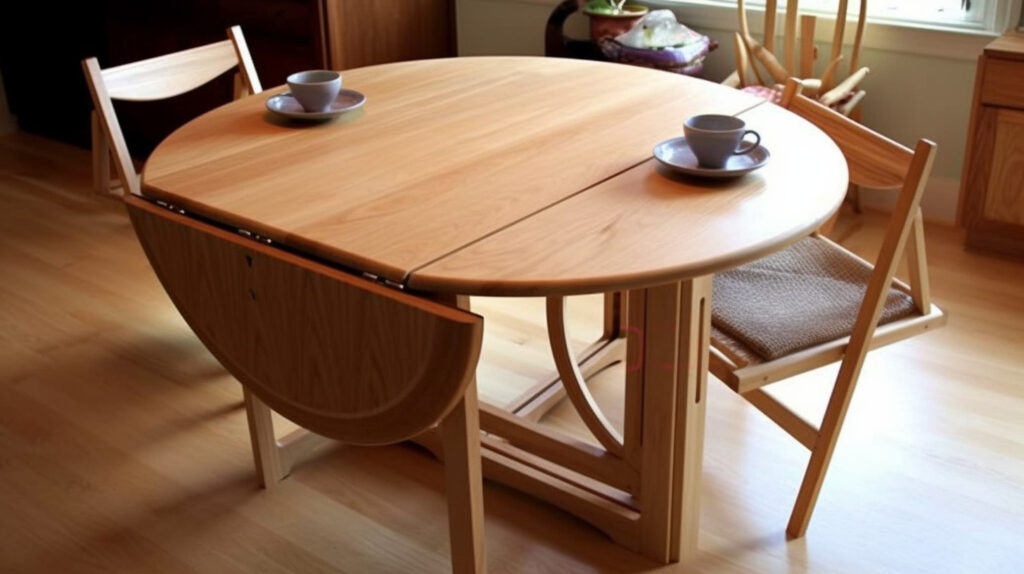 Round folding kitchen table