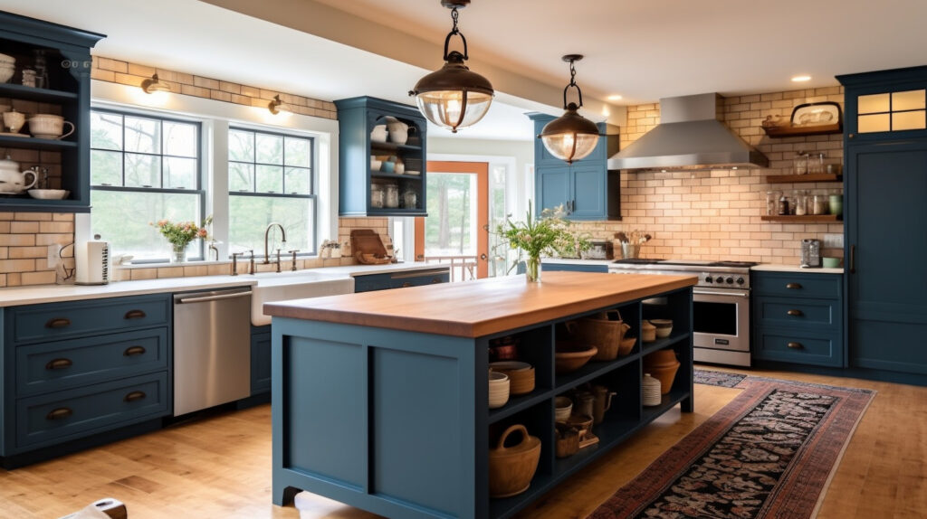 Shaker-style cabinetry in a country-style kitchen