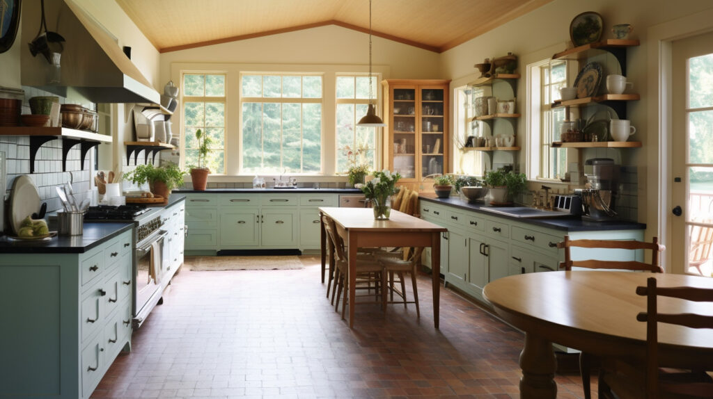 Shaker-style cabinetry in a country-style kitchen