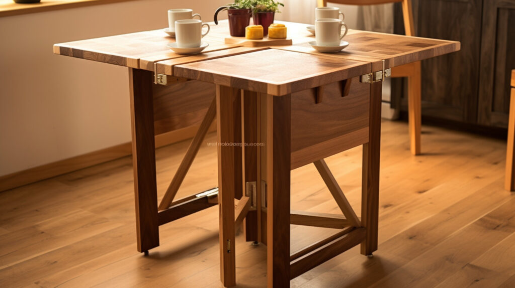 Square folding kitchen table 