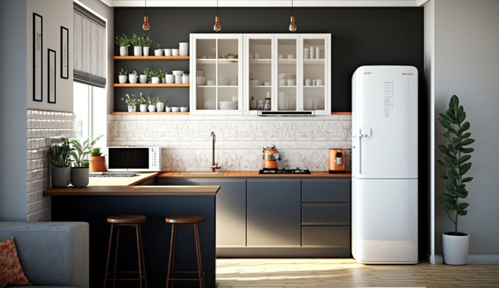 Stylish Single-Wall Kitchen as an Alternative to L-Shaped Design 