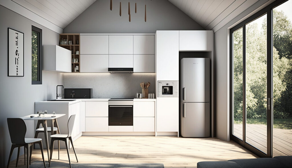 Stylish Single-Wall Kitchen as an Alternative to L-Shaped Design 