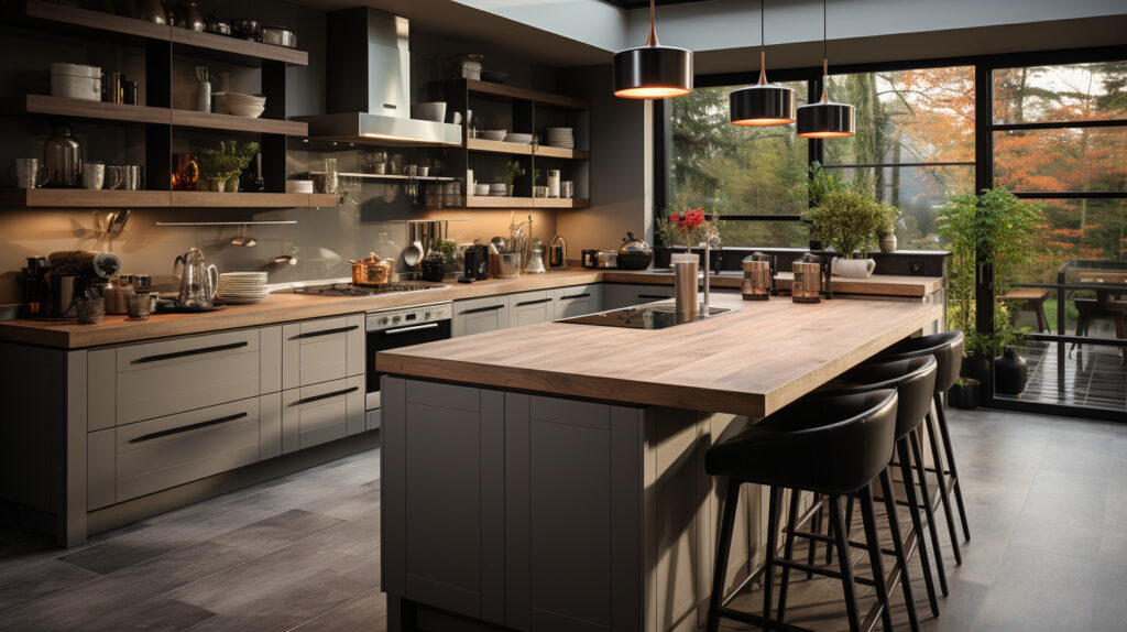 Stylish U-Shaped Kitchen incorporating a functional peninsula 