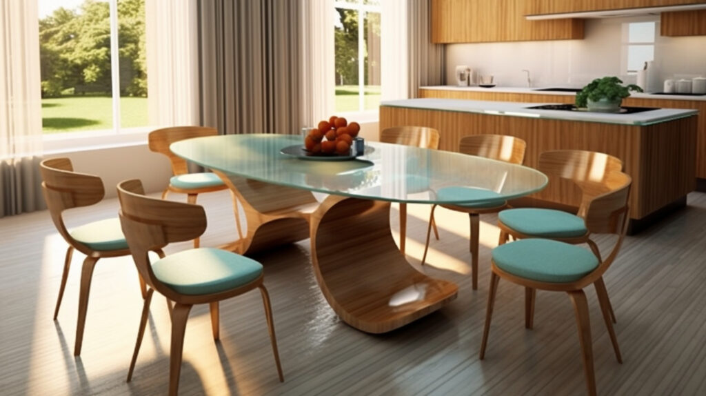 Stylishly set kitchen table