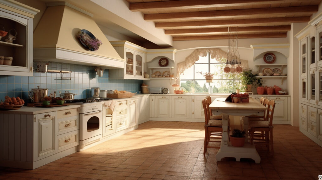 Traditional kitchen with complementary materials