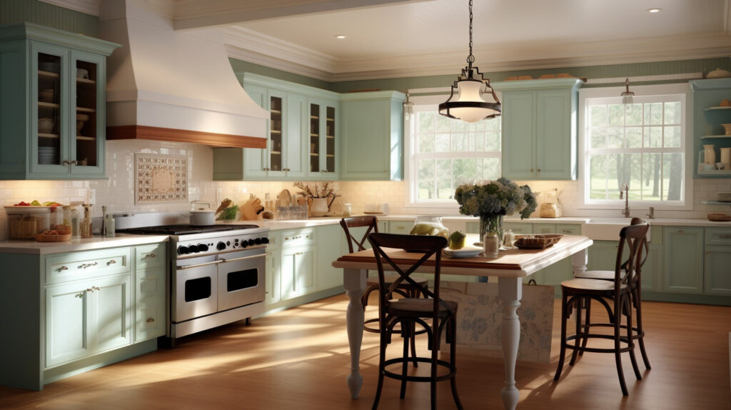 Traditional kitchen with popular color scheme