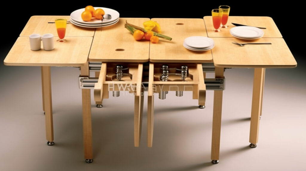 Versatile and adaptable folding kitchen table