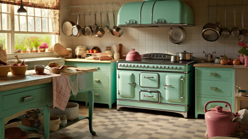 Vintage appliances in a country-style kitchen