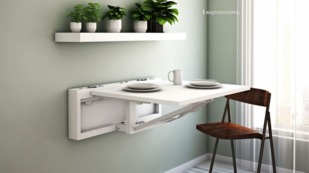 Wall-mounted folding kitchen table