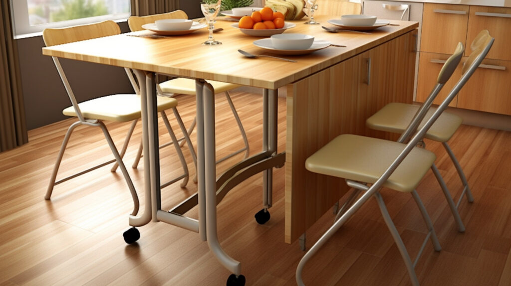 Well-maintained folding kitchen table ensuring longevity 